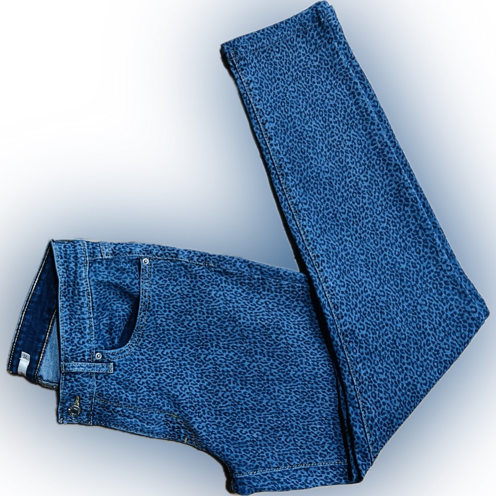 Like New Levi's SZ 30 blue/blue leopard print stretch skinny jeans/waist 30”-32” - Picture 2 of 8